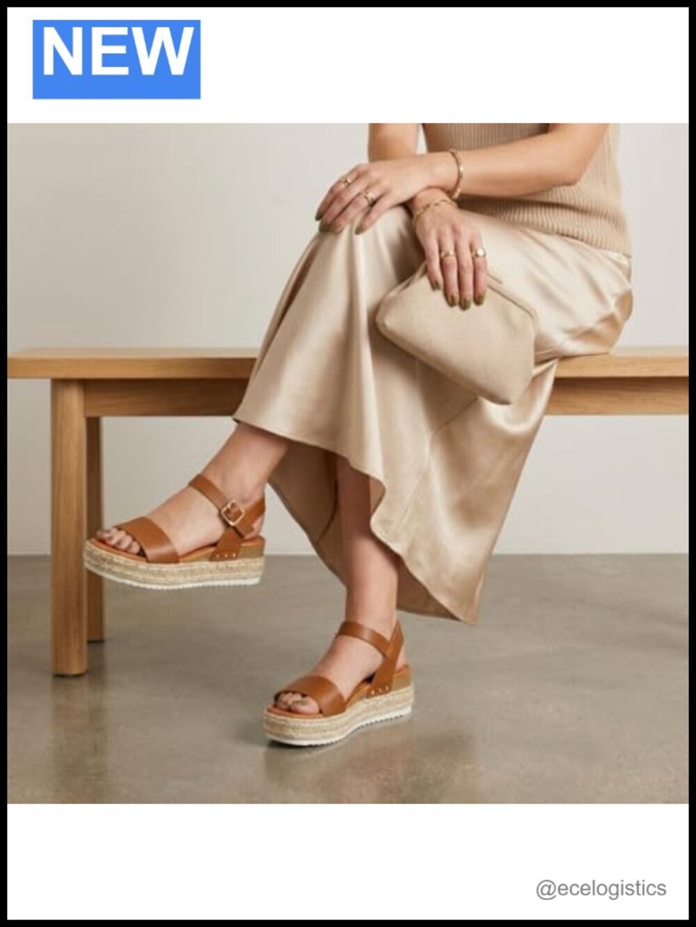Vegan Leather Espadrille Platform Sandals with Adjustable Ankle Strap and